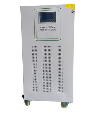 ซื้อ 100KVA ตัวควบคุมแรงดันไฟฟ้าสามเฟสทองแดงโหลดเต็ม 1s การตอบสนอง การผลิตออนไลน์