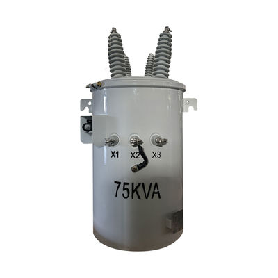 ซื้อ 75kva โทรทรานฟอร์มกระจายไฟฟ้าแบบขั้วขั้วเดียว 34500V ถึง 240V การผลิตออนไลน์