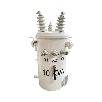 ซื้อ 10kva Single Phase Pole Mounted Transformer น้ํามันท่วมชนิด 4160V ถึง 240V การผลิตออนไลน์