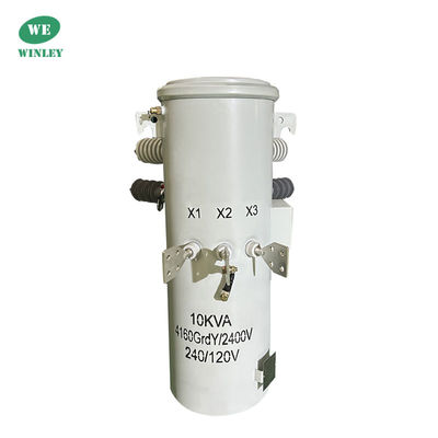 ซื้อ 10KVA Single Phase Pole Mounted Distribution Transformer น้ํามันท่วม 4160V ผู้ผลิต การผลิตออนไลน์
