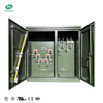 ซื้อ UL Certified 3 Phase Pad Mounted Transformer Oil ลงน้ํามัน 500Kva 34.5KV ถึง 208Y Dead Front Loop Feed การผลิตออนไลน์