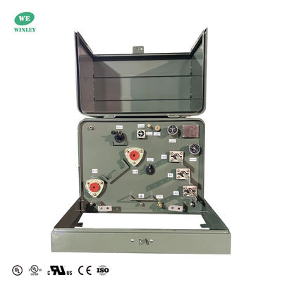 ซื้อ เครื่องแปลงแบบติดแพดแบบ 1 ขั้นตอนที่ได้รับการรับรองจาก UL สําหรับการกระจายพลังงาน 100Kva 12.47KV ถึง 120V การผลิตออนไลน์