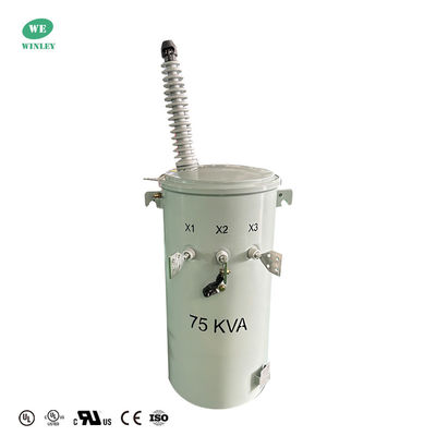 ซื้อ หม้อแปลงไฟฟ้าบนเสาขนาด 75 Kva แบบเฟสเดียว ติดตั้งบนเสาจ่ายไฟเหนือศีรษะ 34.5kv ถึง 120v มาตรฐาน Ansi Ieee Doe 2016 การผลิตออนไลน์