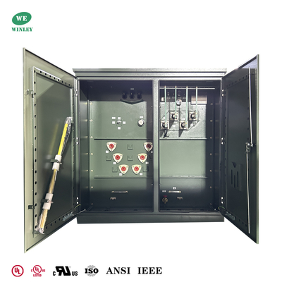 ซื้อ หม้อแปลงไฟฟ้าชนิดติดตั้งบนพื้นดิน 3 เฟส ขนาด 3750 kVA ได้รับการรับรอง UL, แรงดันไฟฟ้า 12470V ถึง 480V, มาตรฐาน ANSI IEEE DOE 2016 การผลิตออนไลน์