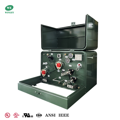 ซื้อ หม้อแปลงไฟฟ้าแบบติดตั้งบนพื้นดิน 1 เฟส 50Kva สำหรับการจ่ายไฟแบบวนรอบ ขั้วบวกเพิ่มเติม 240V ถึง 480V ได้รับการรับรอง UL การผลิตออนไลน์