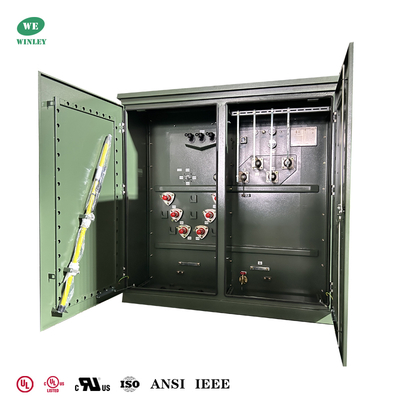 ซื้อ หม้อแปลงไฟฟ้าแบบติดตั้งบนพื้นดิน 2000Kva สามเฟส 2MVA 12.47KV ถึง 480V ตรงตามค่าประสิทธิภาพ DOE พร้อม UL listed การผลิตออนไลน์