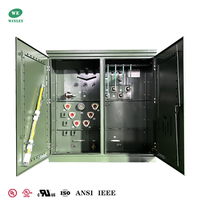 ซื้อ หม้อแปลงไฟฟ้าแบบติดตั้งบนพื้นดิน 1500Kva สามเฟส ระบบจ่ายไฟหลายแรงดันไฟฟ้า 13.8KV 13.2KV 12.47KV ถึง 480V ได้รับการรับรอง UL มาตรฐาน ASNI การผลิตออนไลน์