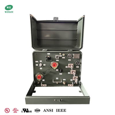 ซื้อ 100Kva Single Phase Pad Mounted Distribution Transformer 13800V ถึง 240V ตอบสนอง DOE 2016 มาตรฐานการกระจายกลางแจ้ง การผลิตออนไลน์