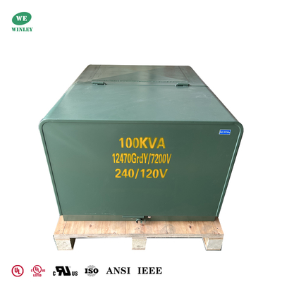 ซื้อ IEEE Standard UL Certified 100Kva Single Phase Padmount Type Traffic Tractor Loop Feed 12.47KV ถึง 240/120V การปรับปรุงความแรงของเครื่องปรับเปลี่ยน การผลิตออนไลน์