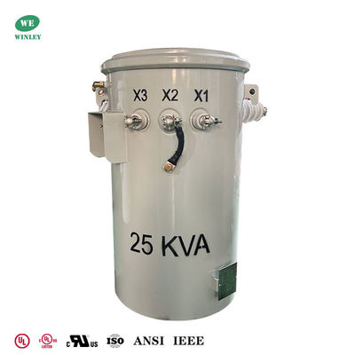 ซื้อ 25Kva Single Phase Pole Mounted  Distribution Transformer Oil-immersed 7.2KV To 120V UL/cUL Listed การผลิตออนไลน์