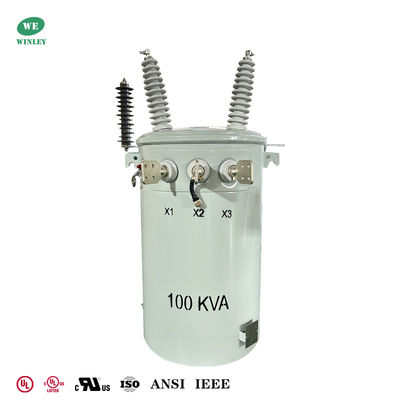 ซื้อ Power Pole Transformer 100 Kva 34.5kv To 120v Dual Winding Oil Filled Distribution Transformers การผลิตออนไลน์