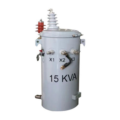 15kva ตะแกรงติดตั้ง การกระจายน้ํามันแตรนฟาเซสเดียว ลงน้ํามัน 4160v ถึง 240v