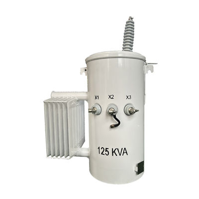 125KVA Single Phase Pole Mounted Transformer น้ํามันจมกระจาย 34.5KV ถึง 120V