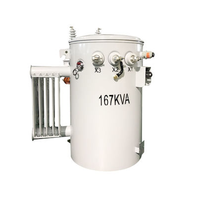 167kva Single Phase Pole Mounted Transformer CSP ประเภทการกระจายน้ํามันแบบจมลง ขั้นต่ํา 4160v ถึง 480v