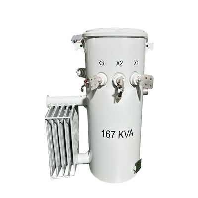 167Kva Single Phase Pole Mounted Transformer CSP ประเภทการกระจายเหลว เติม 100Hz 4160V ถึง 480V FR3