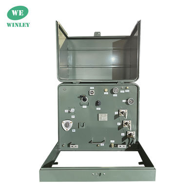 อาคารอาศัย 200Kva แพดระยะเดียว ติดเครื่องแปลงกระจายน้ํามัน ลงน้ํา 34500V ถึง 120V