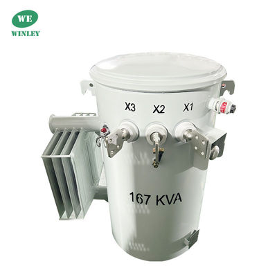 CSP ประเภท 167Kva โทรทรานฟอเมอร์ขั้วขั้วเดียว จัดจําหน่าย 4160V น้ํามันจม ANSI IEEE CSA มาตรฐาน 100Hz