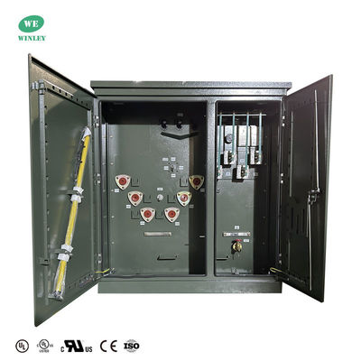 UL รับรอง 300Kva Pad Mount เครื่องแปลงการกระจายน้ํามัน 3 ขั้นตอน 12470V ถึง 480V ด้วยมาตรฐาน CT ANSI IEEE DOE 2016