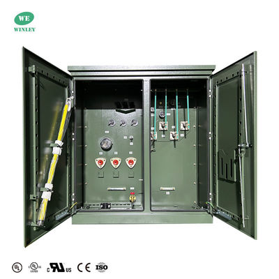 300Kva แปดสามเฟสติดตั้งแปลงน้ํามันจมกระจาย 12870V ถึง 208V มาตรฐาน ANSI IEEE