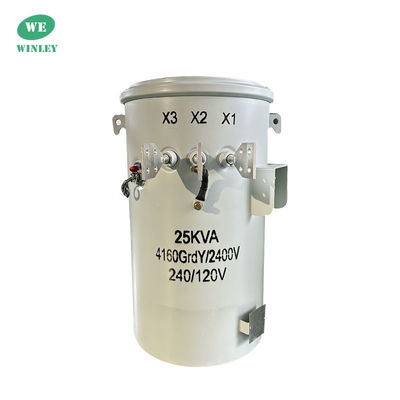 25Kva Single Phase Pole Mounted Distribution Transformer น้ํามันท่วม 100Hz 4160V ถึง 120V
