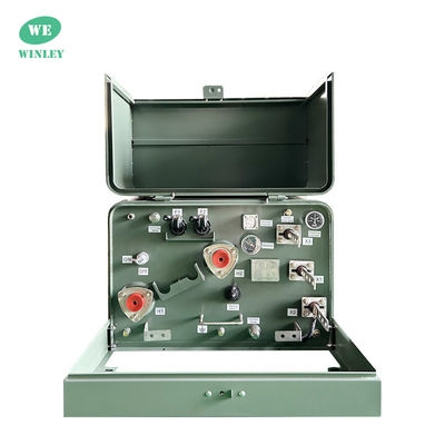 UL รายการ 25 kVA Single Phase Pad Mounted Transformer 13200V ถึง 240V เครื่องแปลงไฟฟ้ากระจายพลังงานที่จมน้ํามัน