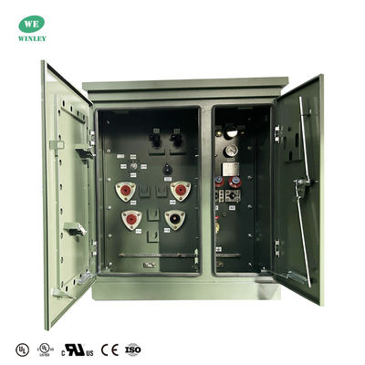 15kva Single Phase Pad Mounted Transformer 200Hz 2400V Loop Feed CSA ANSI IEEE Standard Liquid Filled Distribution Transformer เครื่องแปลงกระจายน้ําที่เต็มไปด้วยของเหลว