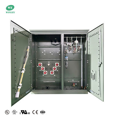 หม้อแปลงไฟฟ้าแบบติดตั้งบนพื้น 3 เฟส สำหรับจ่ายไฟแบบแช่น้ำมัน 3750Kva ลดแรงดัน 34500V เป็น 480Y ANSI IEEE DOE 2016 ได้รับการรับรอง UL