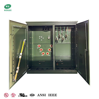 หม้อแปลงไฟฟ้าแบบติดตั้งบนพื้นดินสามเฟสพร้อมการรับรอง UL/CUL ขนาด 3750KVA 12.47KV เป็น 480V สำหรับการกระจายพลังงานแรงดันปานกลาง