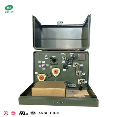 เครื่องแปลงที่ติดตั้งพัดระยะเดียว 25kva 12.47kv ถึง 120v เครื่องแปลงกระจายน้ํามัน