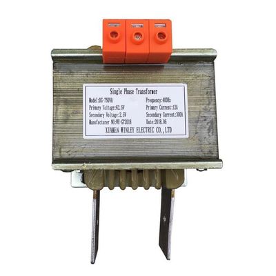 750VA 300A 12A หม้อแปลงควบคุมแรงดันไฟฟ้าเฟสเดียว 400Hz 62.5V ถึง 2.5V