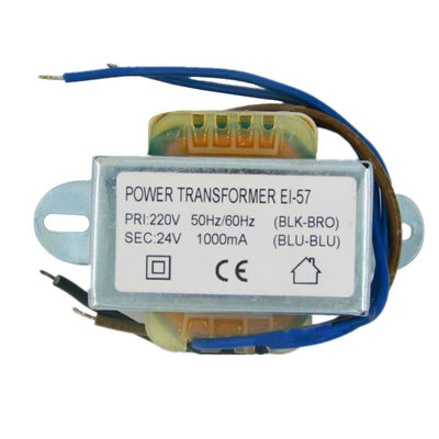 หม้อแปลงไฟฟ้าเฟสเดียว 24VA EI 230V 24V 1000mA/1A Copper
