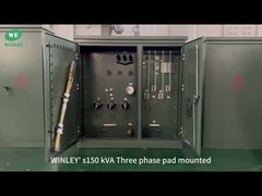 UL รายการ 150Kva 3 Phase Pad Mounted Transformer 12870V ถึง 208V การให้บริการระดับรัศมี ASNI มาตรฐาน IEEE