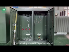 หม้อแปลงไฟฟ้าแบบติดตั้งบนพื้นดิน 3 เฟส 600Kva ที่ได้รับการรับรอง UL, แช่น้ำมัน, 34.5KV ถึง 480V, การกระจายพลังงานที่มีประสิทธิภาพ