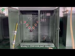 ถังเก็บสแตนเลสสตีล 304 หม้อแปลงไฟฟ้าแบบติดตั้งบนพื้นดิน 2500Kva สามเฟส 12.47KV ถึง 480V การกระจายพลังงาน